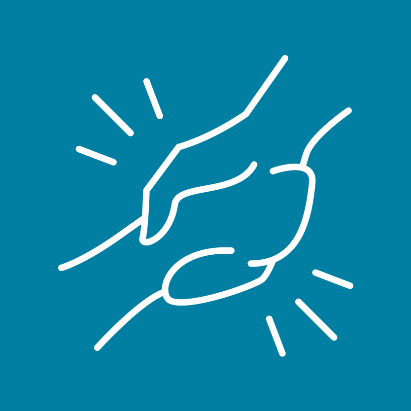 An icon depicting a salad bowl against a blue background.